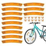 12 Stück Speichenreflektoren Katzenaugen Fahrrad Reflektoren Set Reflektor Fahrrad Rückstrahler für Speichen Fahrradspeichen Fahrradreflektoren Speiche Sicherheit für Mountainbike Rennrad(Orange)