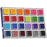 Yeory Fingerabdruckkissen, 24 Farben Bildungsstempelpolster für Kinder, sichere und waschbare Fingerdruckkissen, lustiges Fingerfarbe, Fingerabdruckpolster