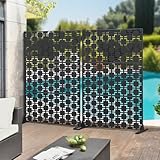 casa.pro Trennwand Basciano Raumteiler 180 x 120 cm Sichtschutz Outdoor Indoor Raumtrenner Terrasse Balkon verzinkter Stahl Paravent Schwarz
