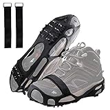 Schuhkrallen und Eisspikes 24 Zähnen Schuhkrallen Steigeisen für Unisex-Erwachsene Anti-Rutsch Schuhspikes Winter Schneespikes für Klettern Bergsteigen Trekking High Altitude Outdoor (L)
