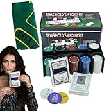 Pokerchip-Set – Schweres Tonverbund-Set, gestapelte bunte Spielsteine mit Werten, Deluxe-Tragetasche, glatt geschliffene Oberfläche, Spielzubehör für Zuhause, Gambling Nacht, Pokerkartenspiel