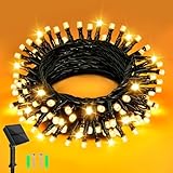 Dalugo Solar Lichterkette Aussen, 5M 50 LED Warmweiß Solarlichterkette Außen Wetterfest 8 Modi Outdoor Lichterkette Solar für Garten, Hof, Terrasse, Hochzeit Dekorationen
