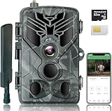 RecorCam Wildkamera 4G APP, 120 MP 4K, Wildtierkamera mit SIM-Karte, Telefon-Sende-Foto, Nachtsichtkamera 850nm IR LED, Wildkamera mit Bewegungsmelder Nachtsicht, 120° Erfassungswinkel, IP65