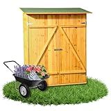 Melko Gerätehaus aus Fichtenholz mit Bitumendach Gartenschrank 162 x 140 x 75 cm Geräteschrank Geräteschuppen für Garten, Terrasse & Balkon Werkzeugschrank