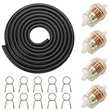 Benzinfilter, Kraftstofffilter, Benzinfilter Moped, Benzinschlauch Rasenmäher, 3m Benzinschlauch Kit Mit 4 Filtern Und 10 Schlauchschellen, Für Motorrad, Roller, Rasenmäher Und Auto