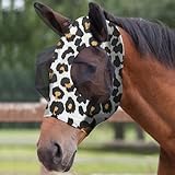 Adiwo Fliegenmaske Pferd UV Schutz, Super Comfort Stretchy Horse Fly Mask mit Large Eye Space Elastisch Pferdefliegenmaske mit Ohrenschutz Fliegenhaube Pferde Fliegenmaske Atmungsaktiv Hautfreundlich