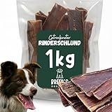 BREERs Dörrfleisch getrocknet Trockenfleisch für Hunde 1 Kg Kauartikel für große & kleine Hunde Rinderdörrfleisch Rinderschlund