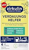 Zirkulin Verdauungshelfer 1x 45 Tabletten – 5 in 1 Multi-Enzym-Komplex mit 7.500 FCC Laktase - Unterstützt Verdauung & unbeschwerten Genuss– Nahrungsergänzungsmittel mit Laktase, Cellulase & Calcium