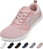 LENUVER Barfußschuhe Damen Sommer Barfussschuhe Herren Traillaufschuhe Atmungsaktiv Straßenlaufschuhe Leichte Fitnessschuhe Schnell Trocknend Sneaker (Rosa, 39EU)