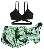 Happy Cherry Mädchen Tie Dye Schwimmanzug 3-teiliges Set Kinder Bikini Bademode Träger Bikinioberteil Bikinishorts Set Sommer Surfen Schwimmen Kostüm 150