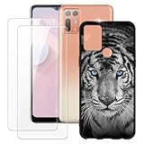 OAGELIM Schutzhülle für HTC Desire 20 + + 2 Displayschutzfolien aus gehärtetem Glas, ultradünn, stoßfest, weiches TPU-Silikon-Cover für HTC Desire 20 Plus (16,5 cm)