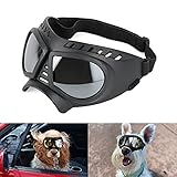 NAMSAN Hundebrille Sonnenbrillen für Augenschutz Hunde Brille mit Verstellbare Träger Mode Hundeschutzbrille für Kleine/Mittlere Hunde-Silber