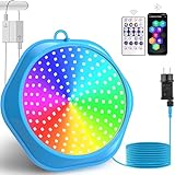 NATPOW 18W Poolbeleuchtung mit Magnet, LED Poolbeleuchtung Bunt APP Fernbedienung Kontrolle, 6V Poollicht mit 10m Kabel, IP68 Wasserdicht Pool Lichter für Stahlwandpools Framepools