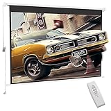 INMOZATA Motor Leinwand Beamer Elektrisch 223cm, Bild 197 x 147 cm(100 Zoll), Format 4:3, Fernbedienung, Deckenmontage & Wandmontage Projektor Leinwand für Heimkino Büro Schule Präsentationen-Weiß