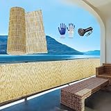 70x400cm Gartenzaun Balkon Schatten Windschutz Outdoor Sonnenschutz Schilfrohrmatt Garten Dekor für Terrasse und Terrasse