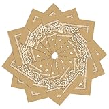 PJPSAA Bandanas, Unisex, Paisleymuster, Cowboy, Mehrzweck-Stirnband, Schal für Herren und Damen, Kostüm, 12 Stück, Hellbraun, 21.6