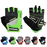 meteor radhandschuhe MTB Handschuhe Herren Gel GX31 Green fahrradhandschuhe Mountainbike Handschuhe - Radsport Handschuhe Damen - Radsporthandschuhe Downhill Wandern Fahrrad Handschuhe Kinder