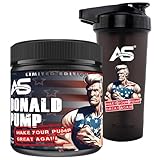 American Supps® DONALD PUMP BOOSTER [510g] - MAKE YOUR PUMP GREAT AGAIN! L Citrullin Malat + Creatine + AAKG + Beta Alanin + Ginkgo Biloba (510g mit Shaker, Pfirsich Eistee)