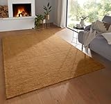 Taracarpet Teppich Vanessa Wool Gabbeh Loom Wollteppich strapazierfähiger Schurwollteppich fürs Wohnzimmer, Schlafzimmer und Esszimmer Caramel 240x340 cm