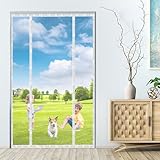 Insektenschutz Magnetfenster 125x250cm Weiß Magnet Fliegengitter Fenster Ohne Bohren fenster Vorhang Klettband Sommer