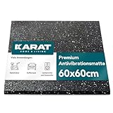 KARAT Antivibrationsmatte 60 x 60 cm, 2 cm dick - zuschneidbare Antivibrationsunterlage für Waschmaschine & Trockner, Gummiunterlage, Waschmaschinenunterlage, Schallschutzmatte, Gummimatte