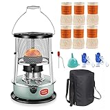 Petroleumofen für Innenräume, Höhe Einstellbar Petroleum Heizung, Tragbarer Effizienter Petroleumofen für Innenräume, Kochen und Gewächshaus, Heizung Ohne Strom, Mit 6 Baumwollkerne