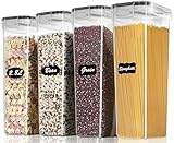 Withosent 2.8L Vorratsdosen Luftdicht 4er Set, Aufbewahrungsbox Küche mit Deckel aus Plastik, Vorratsbehälter Organizer Müslidose für Getreide, Mehl, Müsli, Cornflakes, Spaghetti