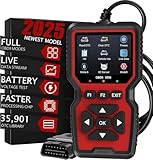 OBD2 Diagnosegerät, Fehlerauslesegerät mit Alle OBDII Funktionen, Universal LKW und KFZ, 10 Sprachen KFZ Diagnosegerät für nach 2000 Alle Fahrzeuge, Universal Fehlercode Auslesegerät für PKW (V519)