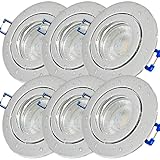LED Einbauspots Set 12V IP44 6er – Chrom Decken Einbaustrahler für Feuchträume wie Bad & Küche, 3W 250lm 4000K neutralweiß, Ø 60–68mm, inkl. LED-Trafo & MR16-Fassungen – ideal zur Umrüstung