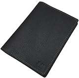 GROßE LEDER BRIEFTASCHE HERREN GELDBÖRSE GELDBEUTEL PORTEMONNAIE KREDITKARTENETUI KARTENETUI AUSWEISMAPPE AUSWEISETUI VISITENKARTENETUI MJ-DESIGN-GERMANY IN BRAUN, ROT ODER SCHWARZ, Schwarz, One Size