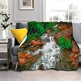 3D Drucken Kuscheldecke 70x100cm Naturlandschaft Wohndecke Flauschige Warm Weiche Schmusedecke Sofadecke Jungen Mädchen für Wohnzimmer, Schlafzimmer, Camping, Picknick