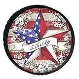 Phelika Amerikanische Flagge Star Reserveradabdeckung Radschutz Wetterfest Universal Staubdicht für Anhänger Wohnmobil SUV LKW Wohnmobil Reiseanhänger Zubehör 38,1 cm