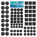 shinfly Filzgleiter Selbstklebend - 60 Stück Filz gleiter für Stühle - Möbelgleiter Filz Selbstklebend Schwarz 3mm Dicke - Stuhl Filzgleiter Mit Idealer Klebkraft für Möbel Boden