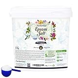 Nortembio Epsom Salz 6 Kg. Konzentrierte Quelle von Natürlichem Magnesium. 100% Reines Badesalz, Keine Zusatzstoffe. Muskelentspannung und Guter Schlaf. Inklusive E-Book.
