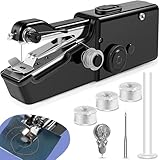 Handnähmaschine Tragbare, Schnelles Nähen Mini Nähmaschine für Anfänger Nähmaschinen mit Spulen für Zuhause, Reisen und DIY, Nähmaschinen mit Zubehör, Handnähmaschine mit Unterfaden für Stoffe