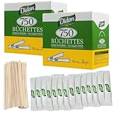 DIDON – Set mit 1500 Zuckersticks (750 x 2) – Einzelportionen Kristallzucker à 4 g (GESAMT 6 kg) mit einem Set Holzrührstäbchen – Ideal für Heißgetränke, Kaffee und Tee