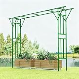 Rankgitter mit flacher Oberseite, 359,9 x 274,3 cm, extra großes Garten-Rankgitter für Kletterpflanzen, Outdoor, 359,9 x 274,3 cm, PE-beschichtetes Metalldorn, Torbogen, Rankgitter für Rosen