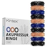 Kintex Akupressurringe, 10 Stück - 3 Farben, Finger-Massage, Massageringe, Akupressur, Stressabbau, Entspannung