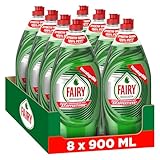 Fairy Ultra Konzentrat Original Handgeschirrspülmittel 8x900ml mit effektiver Formel für sauberes Geschirr, beeindruckende Fettlösekraft