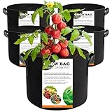 COKIELE 5 Stück 12L Stofftöpfe, Pflanzsack aus Vlies Stoff mit Griffe, Schwerlast 300G Verdickter und Belüfteter Pflanztasche für Kartoffeln, Tomaten und Erdbeeren, Blumen