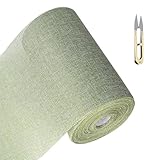 Tischband Grün Tischläufer Rolle, 20cm x 25m Tischläufer Salbeigrün Leinenoptik mit Kleine Schere, Tischdeko Grün Hochzeit Tischband Geburtstag Vintagegrün für Tischdeko Geburtstag Taufe Deko
