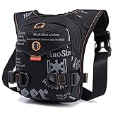 Drop Leg Bag Hüfttasche für Männer Frauen Tactical Military Motorrad Fahrrad Radfahren Multi-Pocket Taille Gürteltasche Reisen Klettern Oxford Tuch Oberschenkeltasche mit Taschen, Schwarz