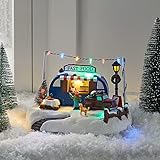 Lights4fun LED Weihnachtsdorf Imbissstand Weihnachtsdeko Weihnachtsstadt Beleuchtetes Weihnachtsdorf