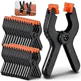 Realure 25 Stück Federklemmen, 2 Zoll Klein Schwarze Klemmzwingen, Federzwingen Leimzwingen mit beweglichen und geriffelten Klemmbacken, für die Holzbearbeitung, DIY, Fotostudios (25 pcs-2 zoll)