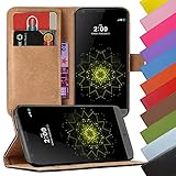 Eximmobile - Book Case Handyhülle für LG G4 mit Kartenfächer | Schutzhülle aus Kunstleder | Handytasche als Flip Case | Cover in Blau | Handy Tasche | Etui Hülle Kunstledertasche
