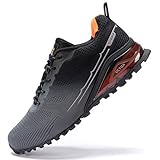 Kricely Traillaufschuhe Herren Leicht Atmungsaktiv Wanderstiefel rutschfest Laufschuhe Outdoor Fitness Straßenlaufschuhe（Grau 46）