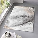 Taracarpet Kurzflor Teppich fürs Wohnzimmer Schlafzimmer und das Kinderzimmer Moderner Designerteppich TC-Fashion 6116 Circle grau-beige 160x220 cm