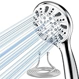 Magichome Duschkopf mit Schlauch 59', Hochdruck Handbrause mit 5 Strahlarten, Hochwertige Verchromung Duschkopf Wassersparend Sparduschkopf Duschbrause,Chrom