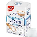 Gut&Günstig Raffinade Zucker leicht löslich feine Körnung (1kg Packung) + usy Block