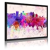 HufsgGh Bellevue Skyline-Poster, Leinwand, Wandkunstdruck, Stadtlandschaften, Gemälde, Büro, Zuhause, Wanddekoration, Geschenk, 40 x 60 cm